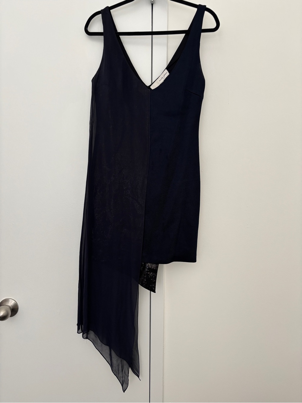Galvan London Black Sequin Mini Dress